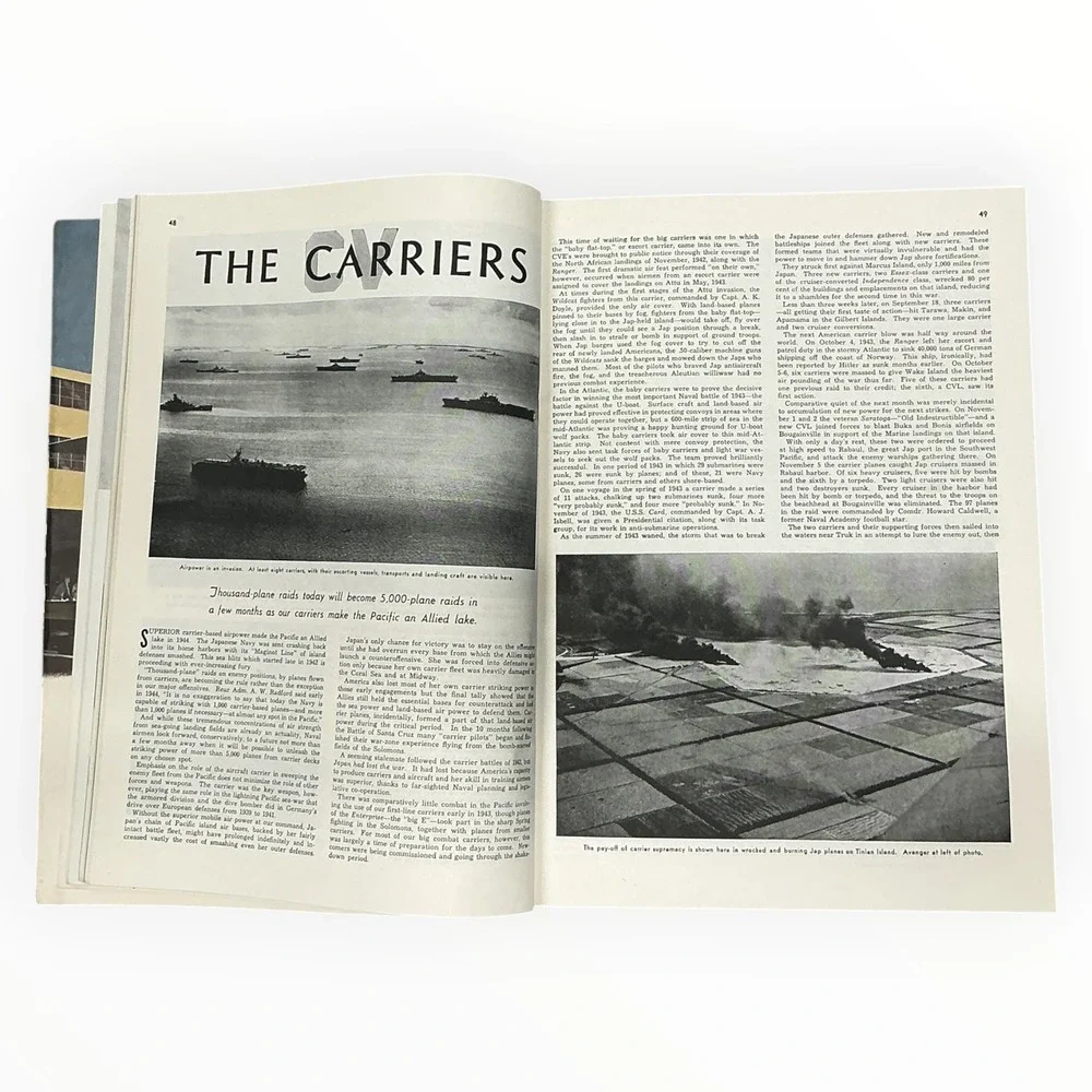 1944 Flying Magazine October WWII US Naval Aviation at War Aircraft Carrier